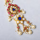 Exquisite Elegance: 925 Silver Maang Tikka with Simulated Sapphire, Diamond & Ruby
