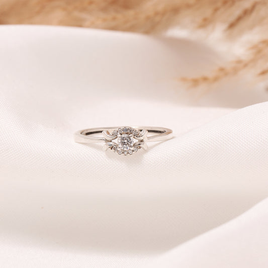 Dazzling 925 Sterling Silver White Zircon Gemstone Ring – Timeless Elegance