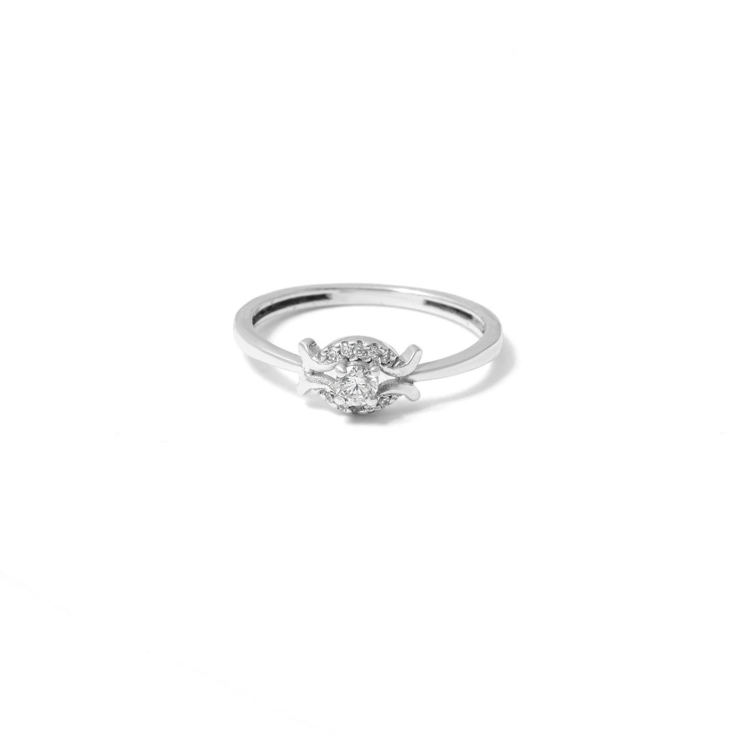 Dazzling 925 Sterling Silver White Zircon Gemstone Ring – Timeless Elegance
