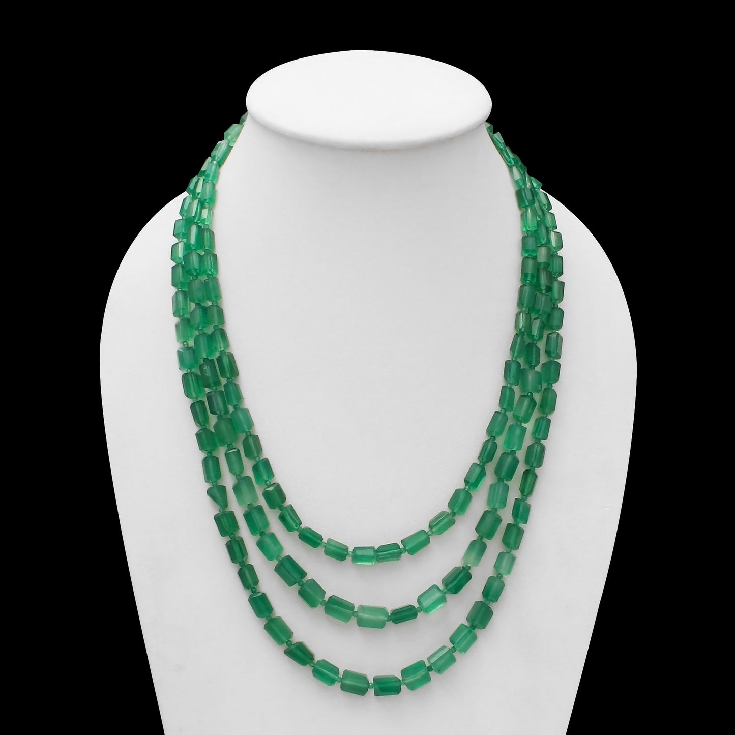 Green Onyx Triple Layer Necklace