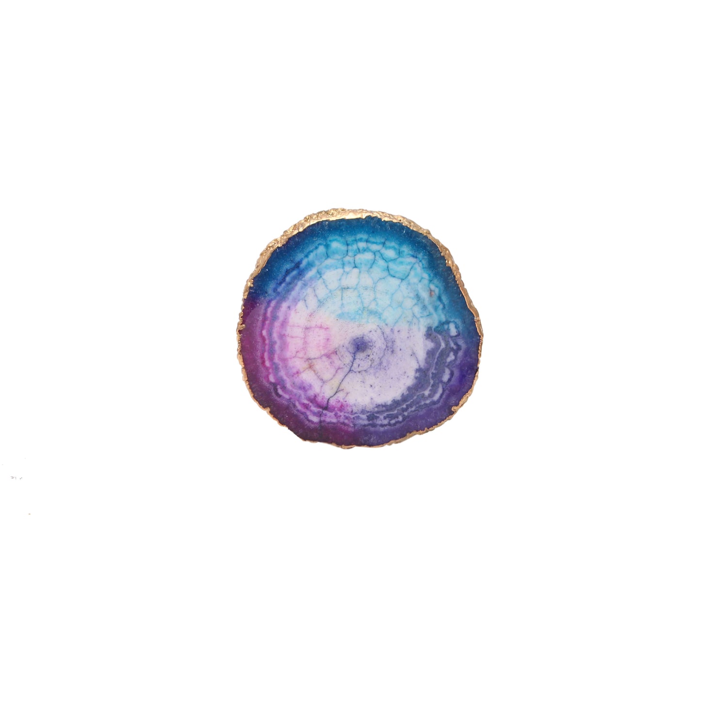 Rainbow Druzy Pop Socket Mobile Holder with Gold Plated Edges - Unique and Stylish Phone Grip