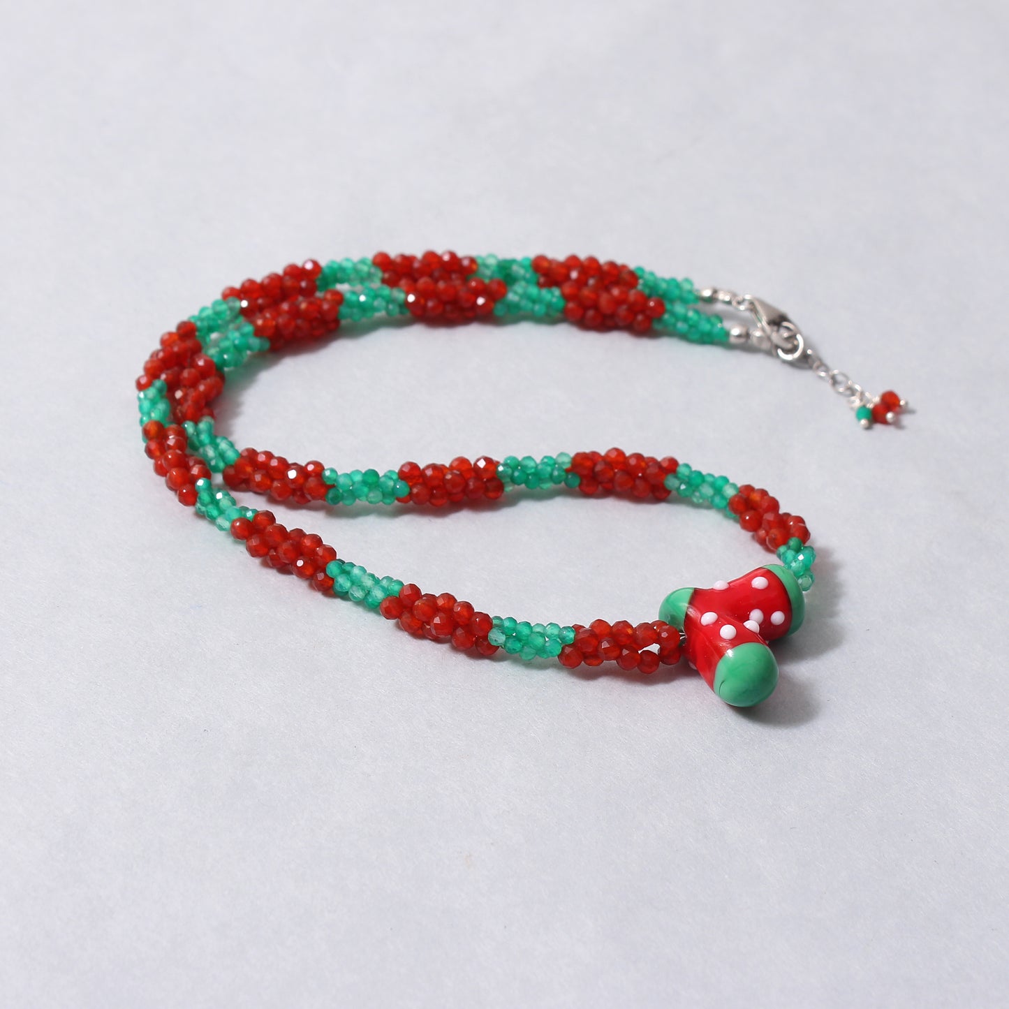 Christmas Gift Necklace and Bracelet Set with Cute jolly Santa Shoe Charm