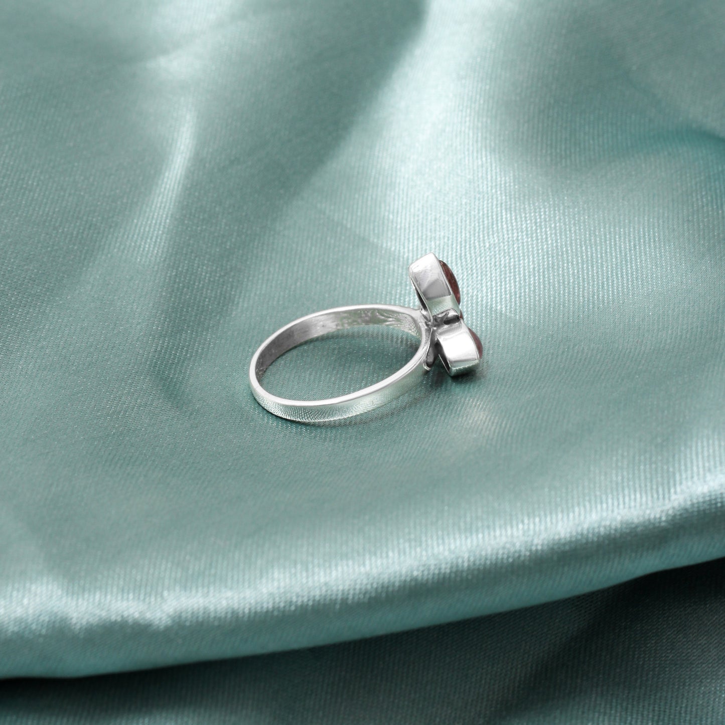 Natural Pink Tourmaline Gemstone Ring – Elegant Trio Design in Sterling Silver