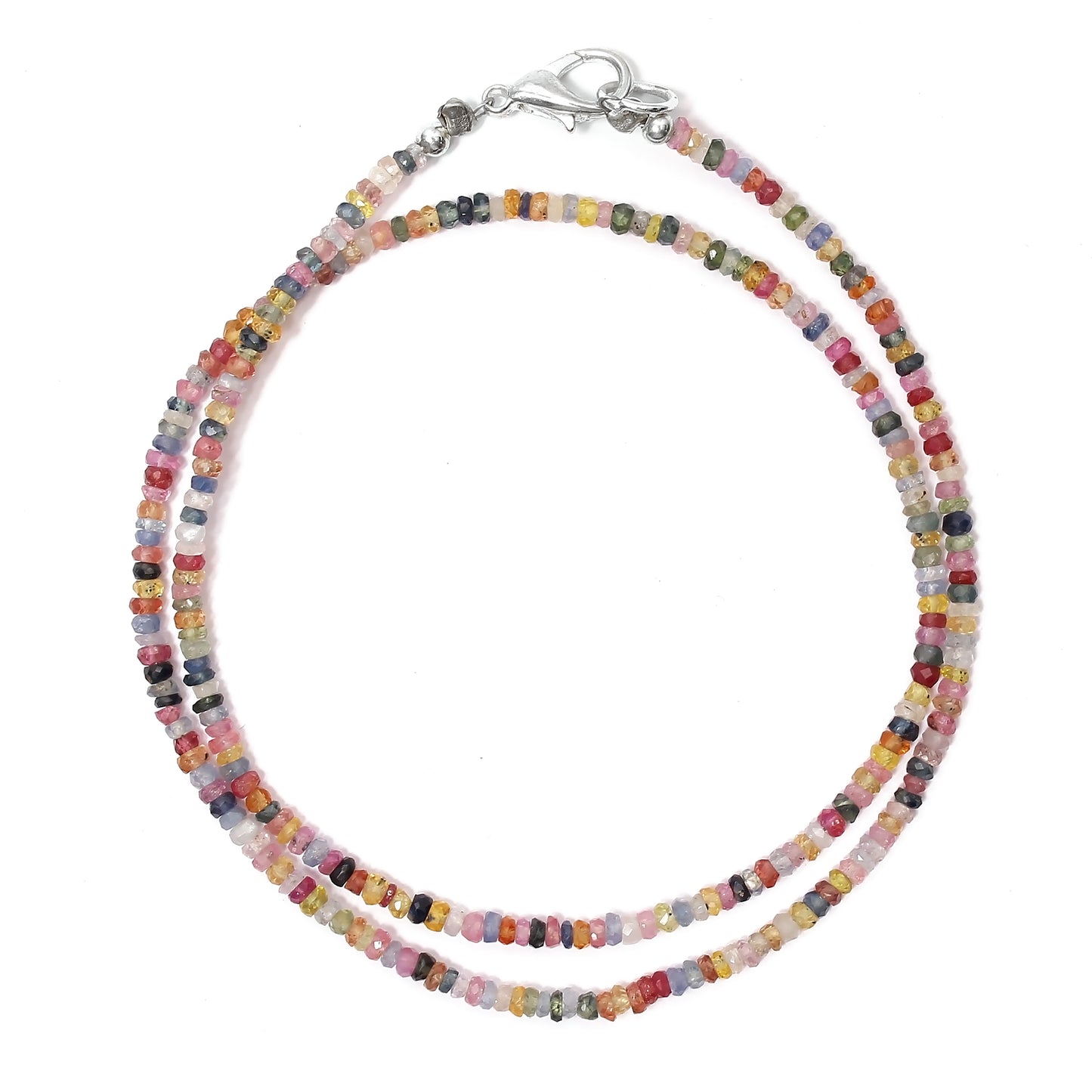 Natural Multi Sapphire Beaded Necklace: Sparkling September Birthstone Jewelry