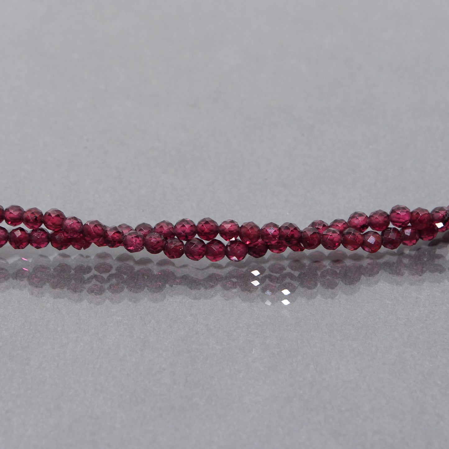 Rhodolite Garnet faceted beads necklace