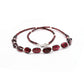 Exclusive Red Garnet Round and Oval Beaded Designer Necklace