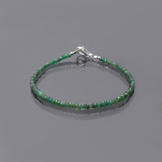 Natural Dark Shade Emerald Beaded bracelet-AAA emerald jewelry-valentine Gift