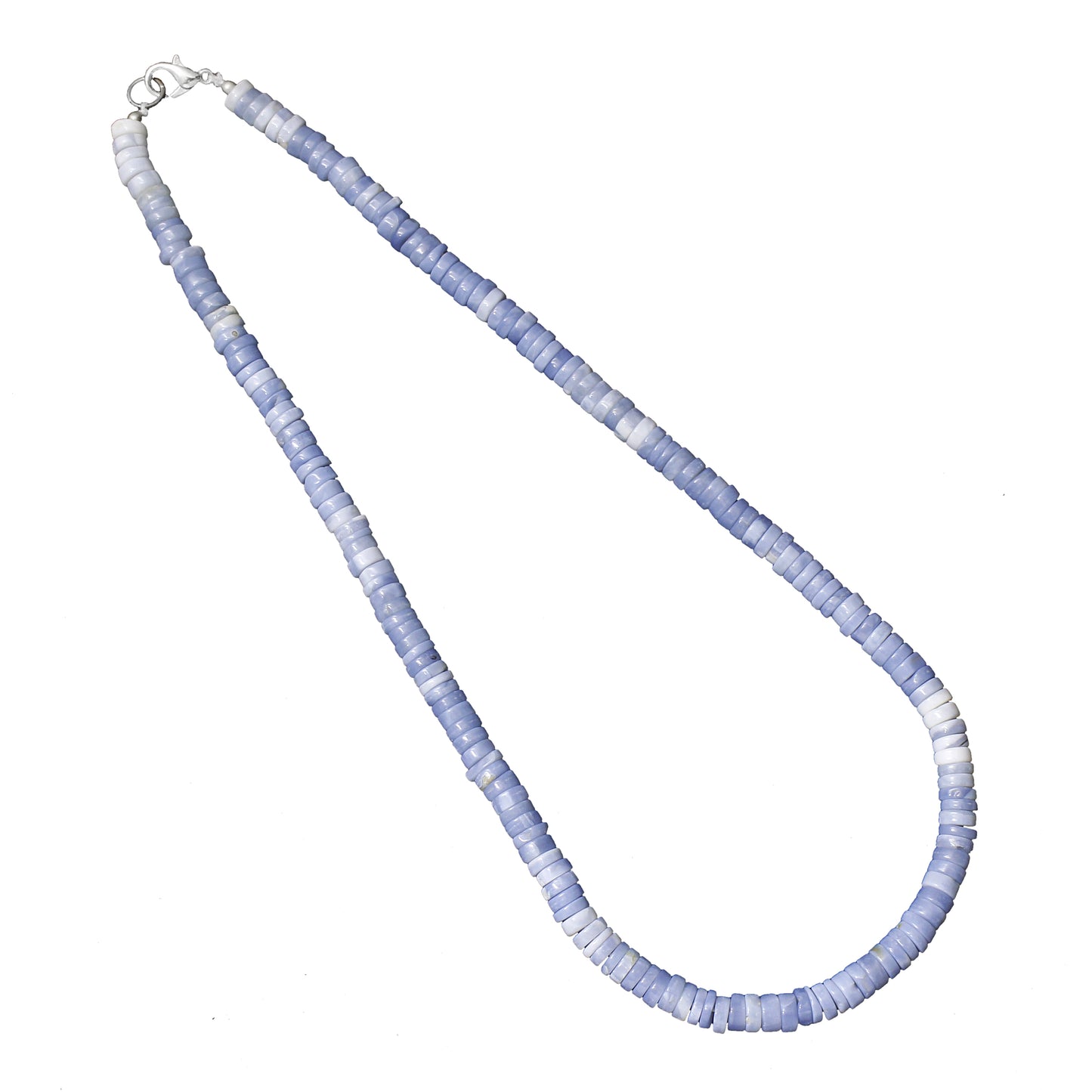 Blue Peruvian Opal Gemstone Bead Smooth Tyre Beads Necklace