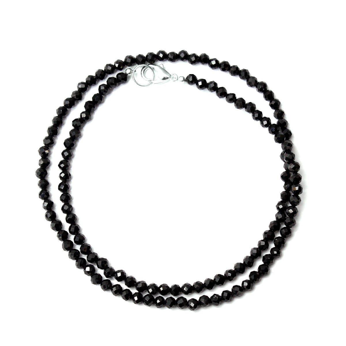 Natural Black Spinel Faceted Beaded Necklace – Elegant Gemstone Jewelry