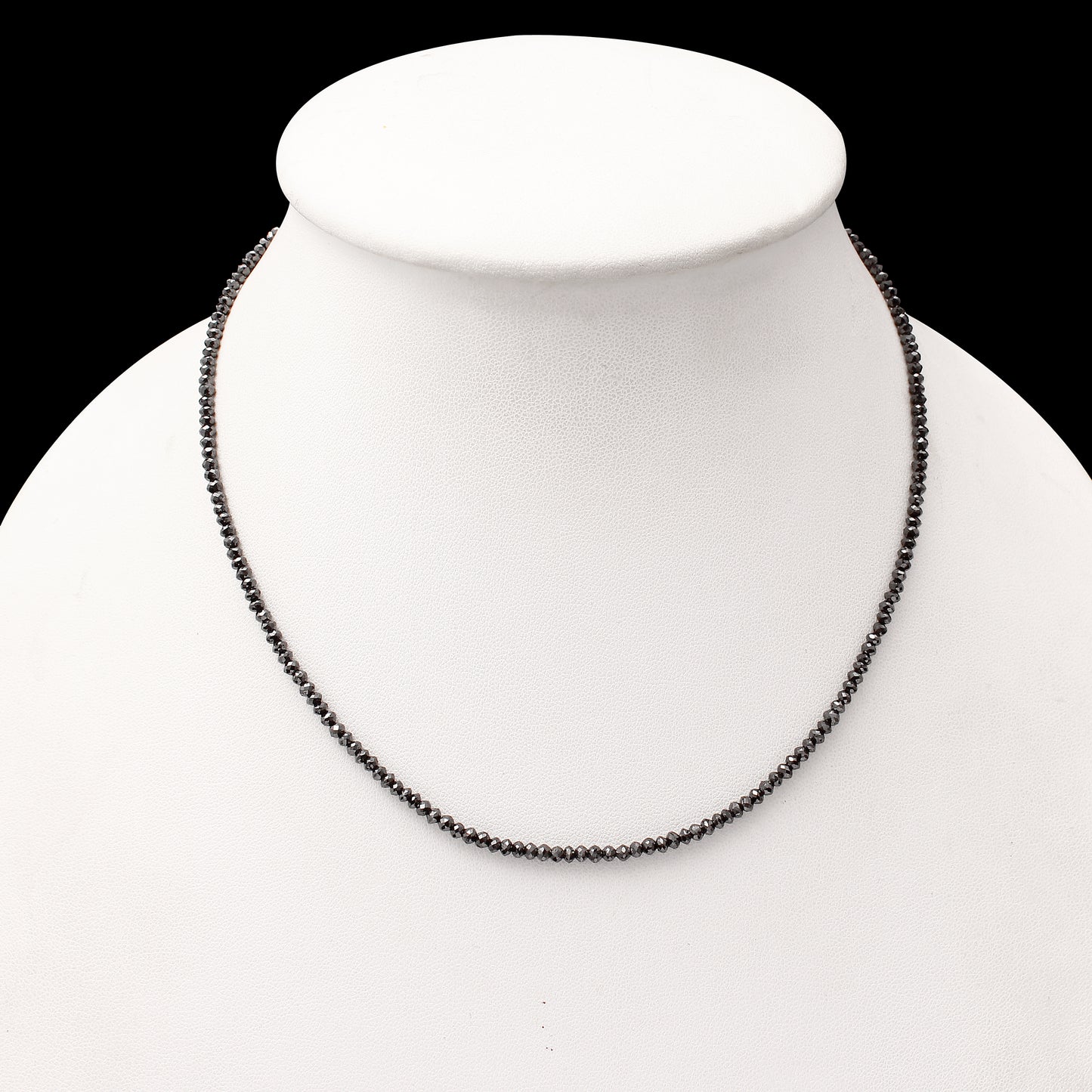 Natural Black Diamond Beaded Necklace