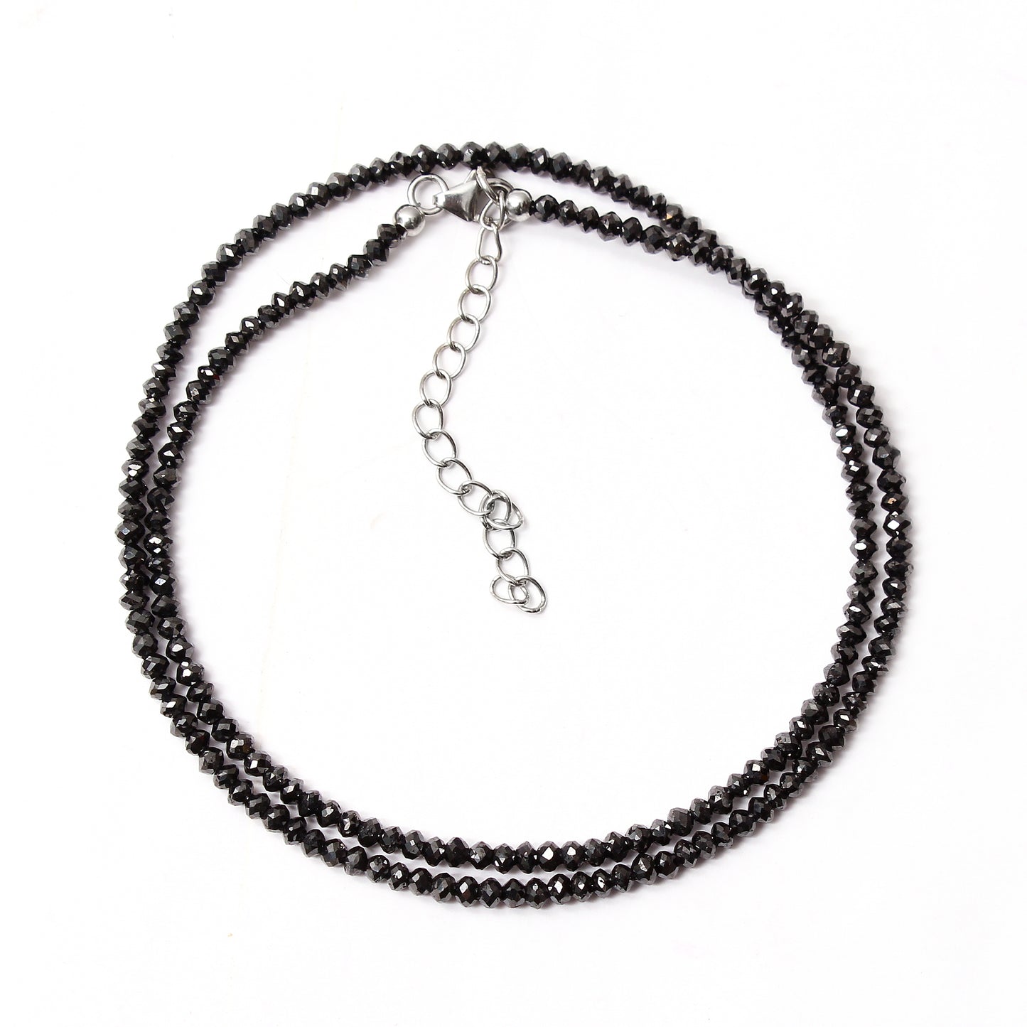 Natural Black Diamond Beaded Necklace