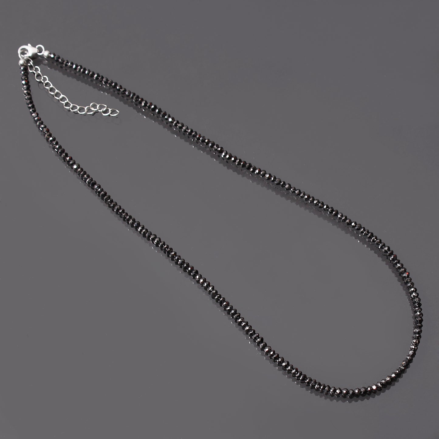 Natural Black Diamond Beaded Necklace