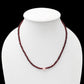Red garnet rondelle faceted bead and rose quartz necklace