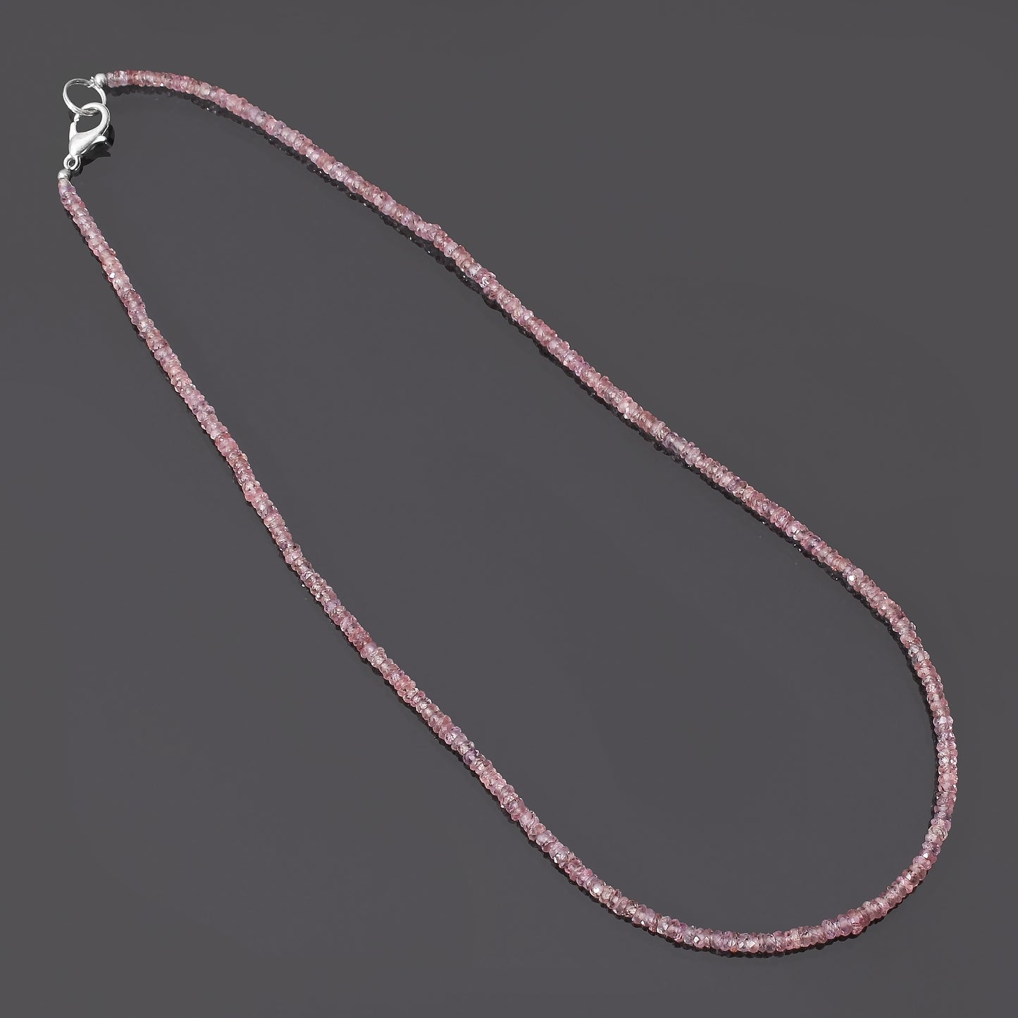 Natural AAA Grade Quality Pink Sapphire Necklace - Handcrafted with 2.5-4mm Sapphire Beads