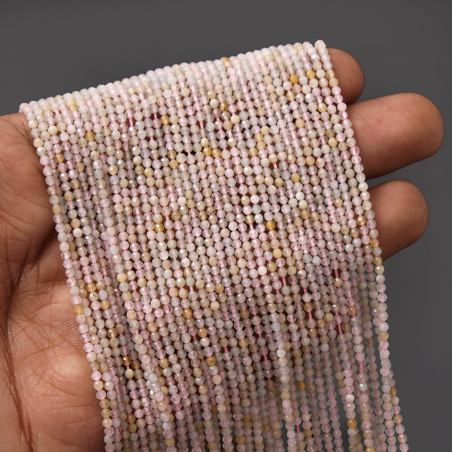 Natural Morganite Gemstone Beads Strand 12.5 Inches – for Crafting, Designing, and Jewelry Making