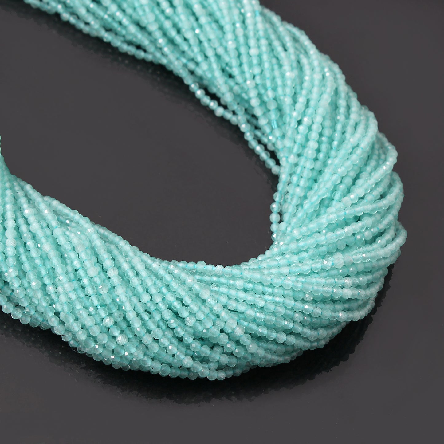 Natural Aquamarine Gemstone Beads Strand 12.5 Inches – for Jewelry Making and Crafting