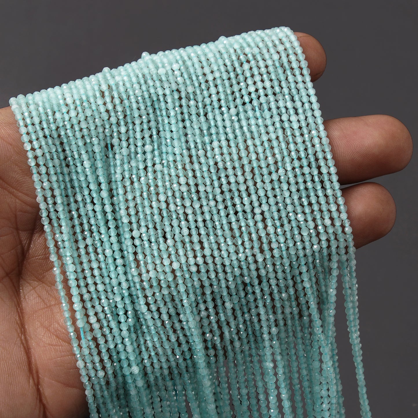 Natural Aquamarine Gemstone Beads Strand 12.5 Inches – for Jewelry Making and Crafting
