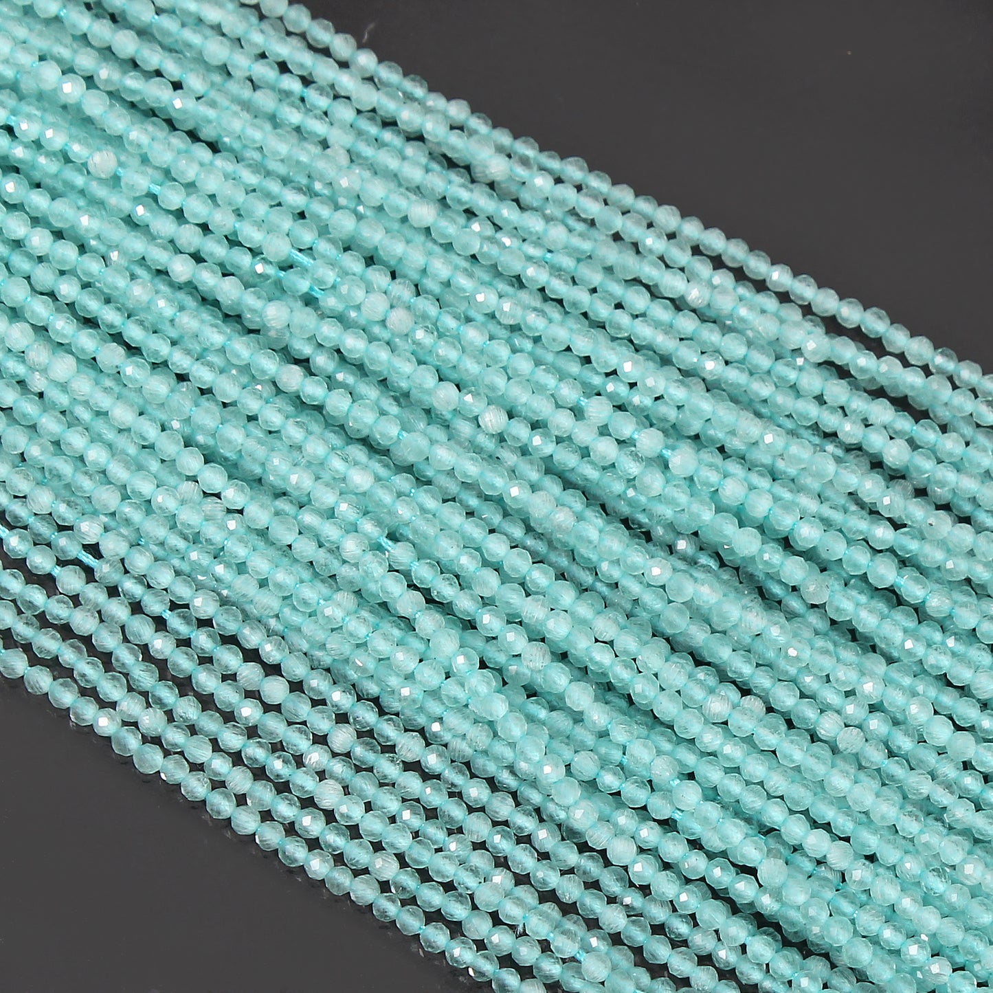 Natural Aquamarine Gemstone Beads Strand 12.5 Inches – for Jewelry Making and Crafting