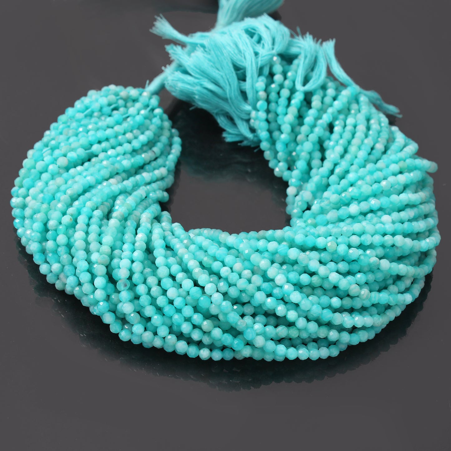 Natural Amazonite Gemstone Beads Strand 12.5 Inches – 4mm Polished Rounds for Jewelry Making
