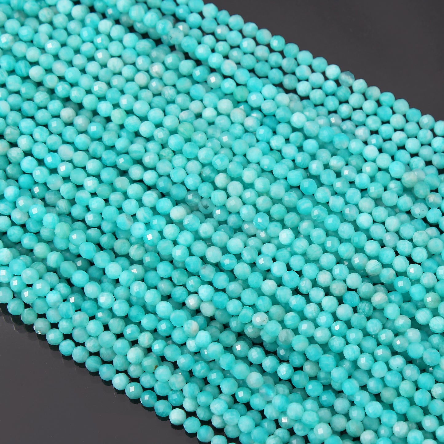 Natural Amazonite Gemstone Beads Strand 12.5 Inches – 4mm Polished Rounds for Jewelry Making