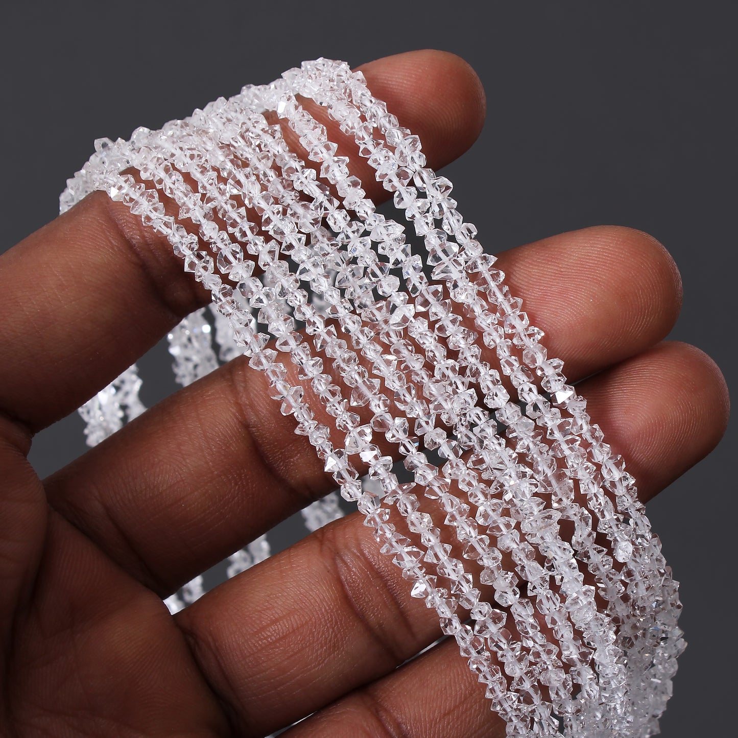 Craft Sparkling Jewelry With Natural Herkimer Diamond Gemstone Beads – 16" Strand of Radiant Chips (3-4mm)