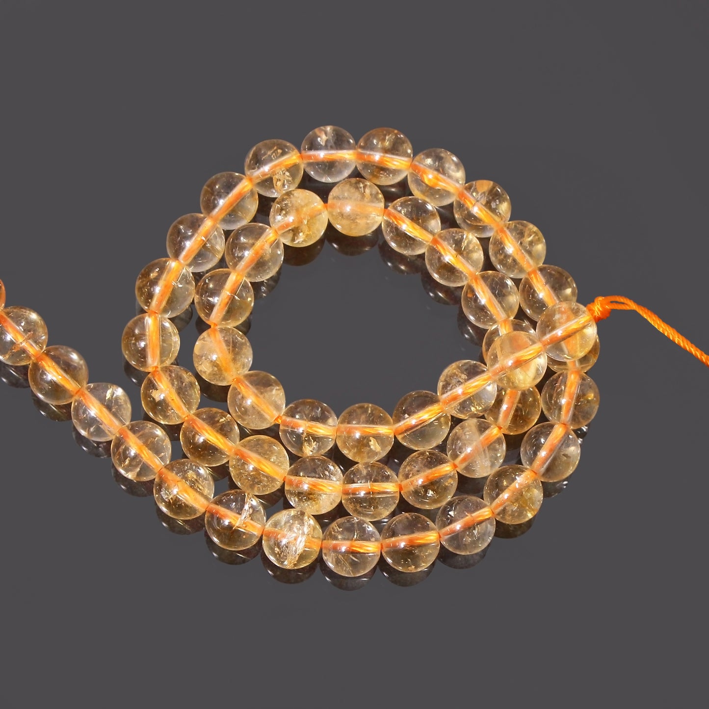 Citrine Smooth Round Beads Strands 15.5 Inch