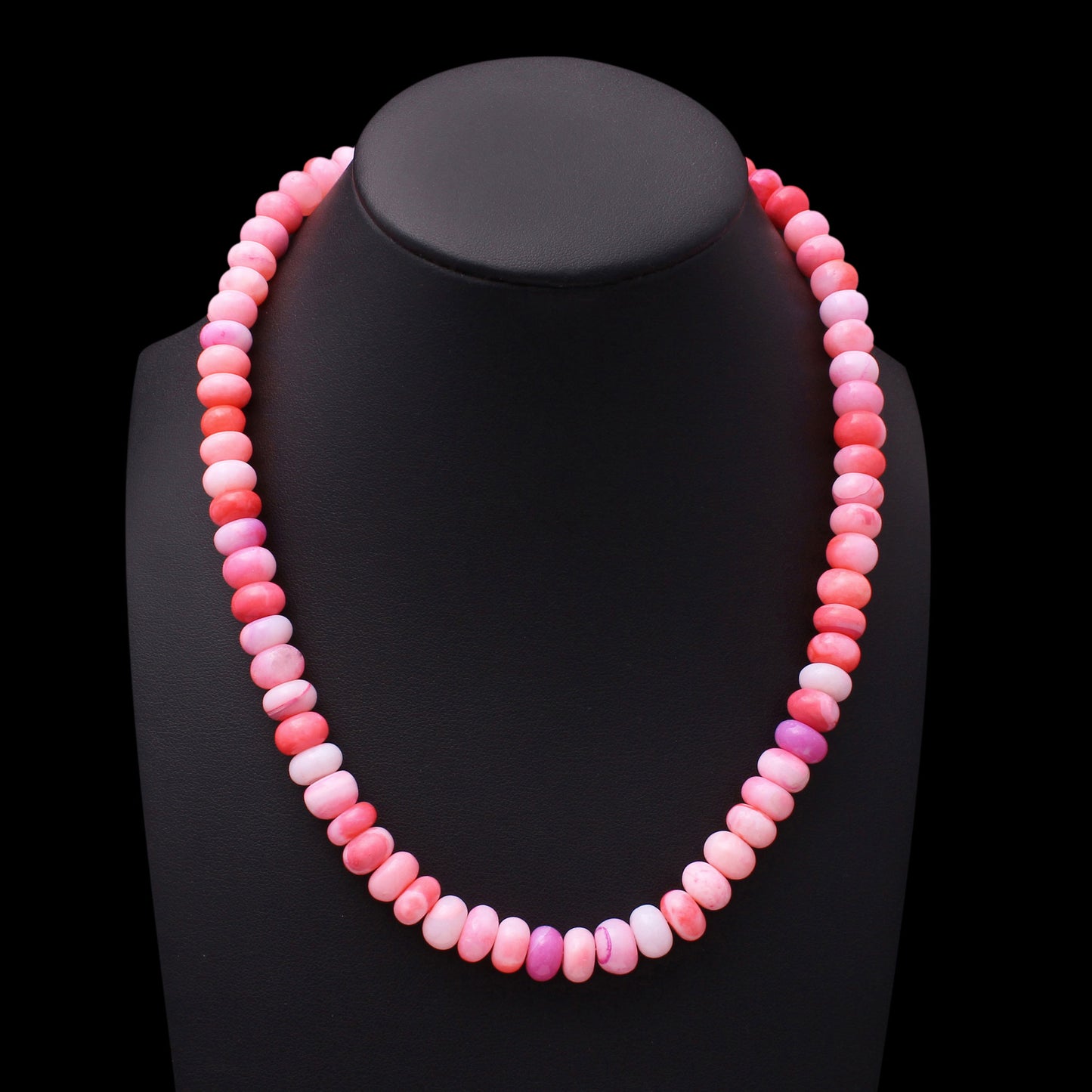 Candy Pink Shaded Opal Beaded Necklace