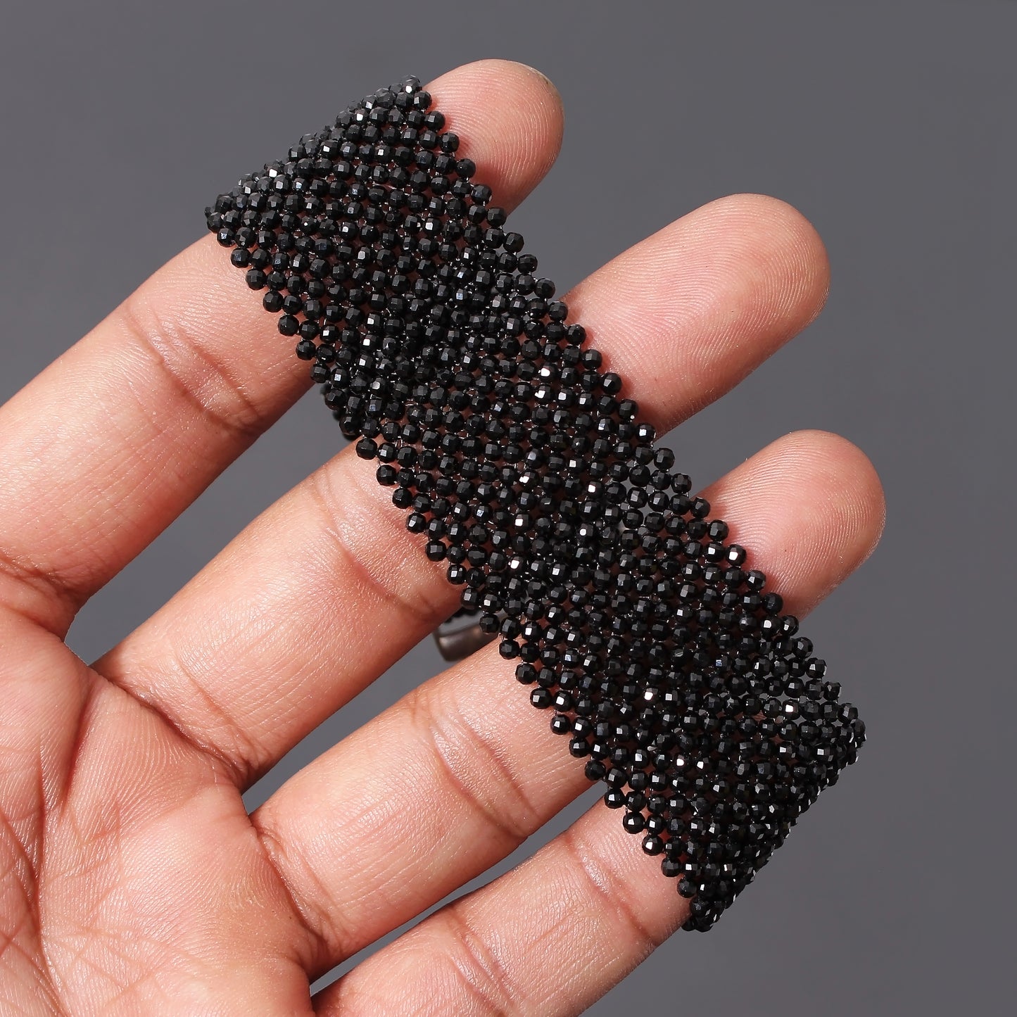 High Quality Black Spinel Bracelet 9 Inches | Multi Layered Black Beaded Bracelet