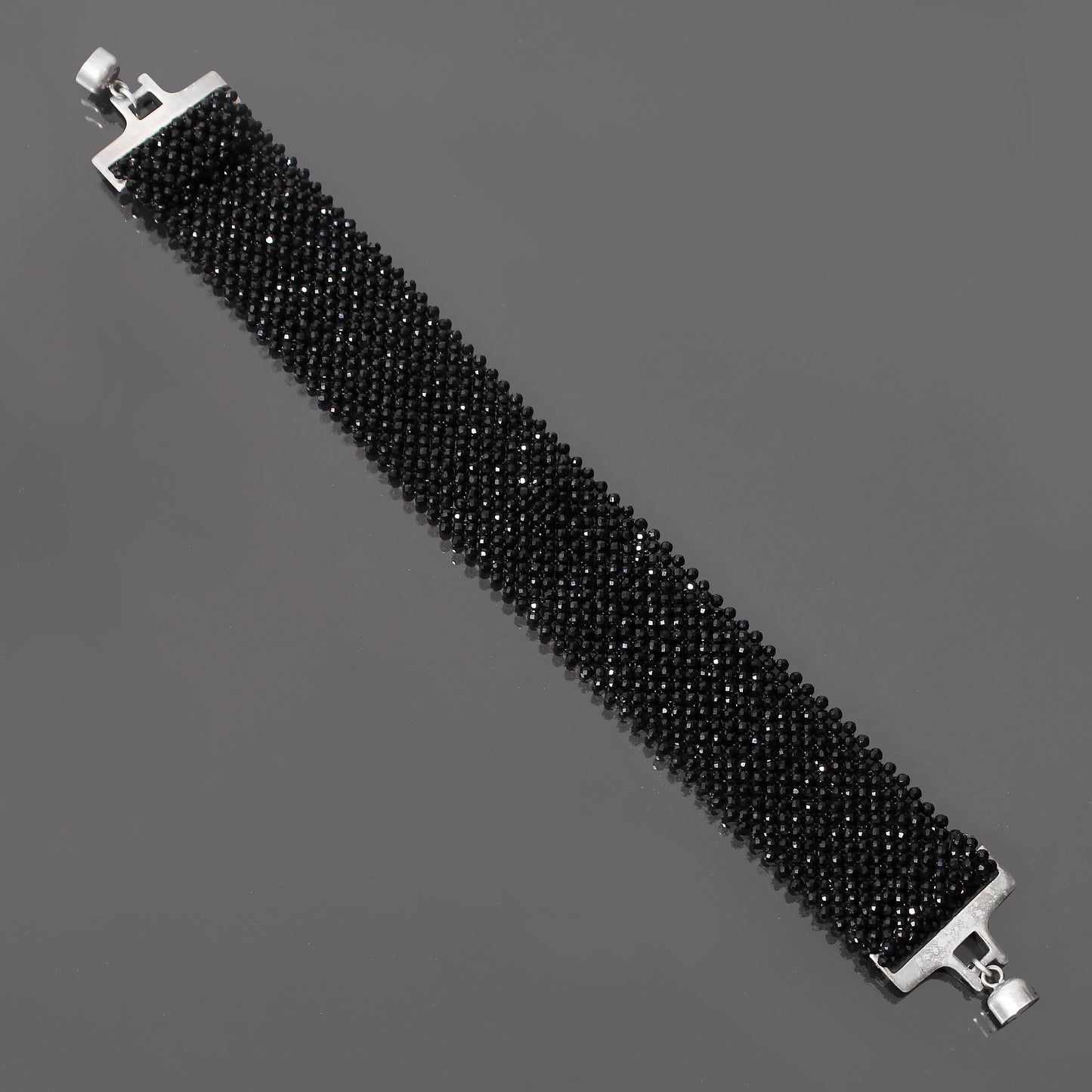 High Quality Black Spinel Bracelet 9 Inches | Multi Layered Black Beaded Bracelet