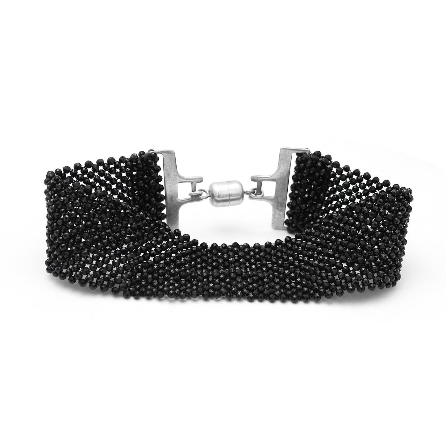 High Quality Black Spinel Bracelet 9 Inches | Multi Layered Black Beaded Bracelet
