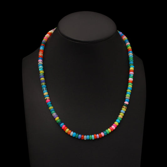 Candy opal Rondelle Bead Necklace