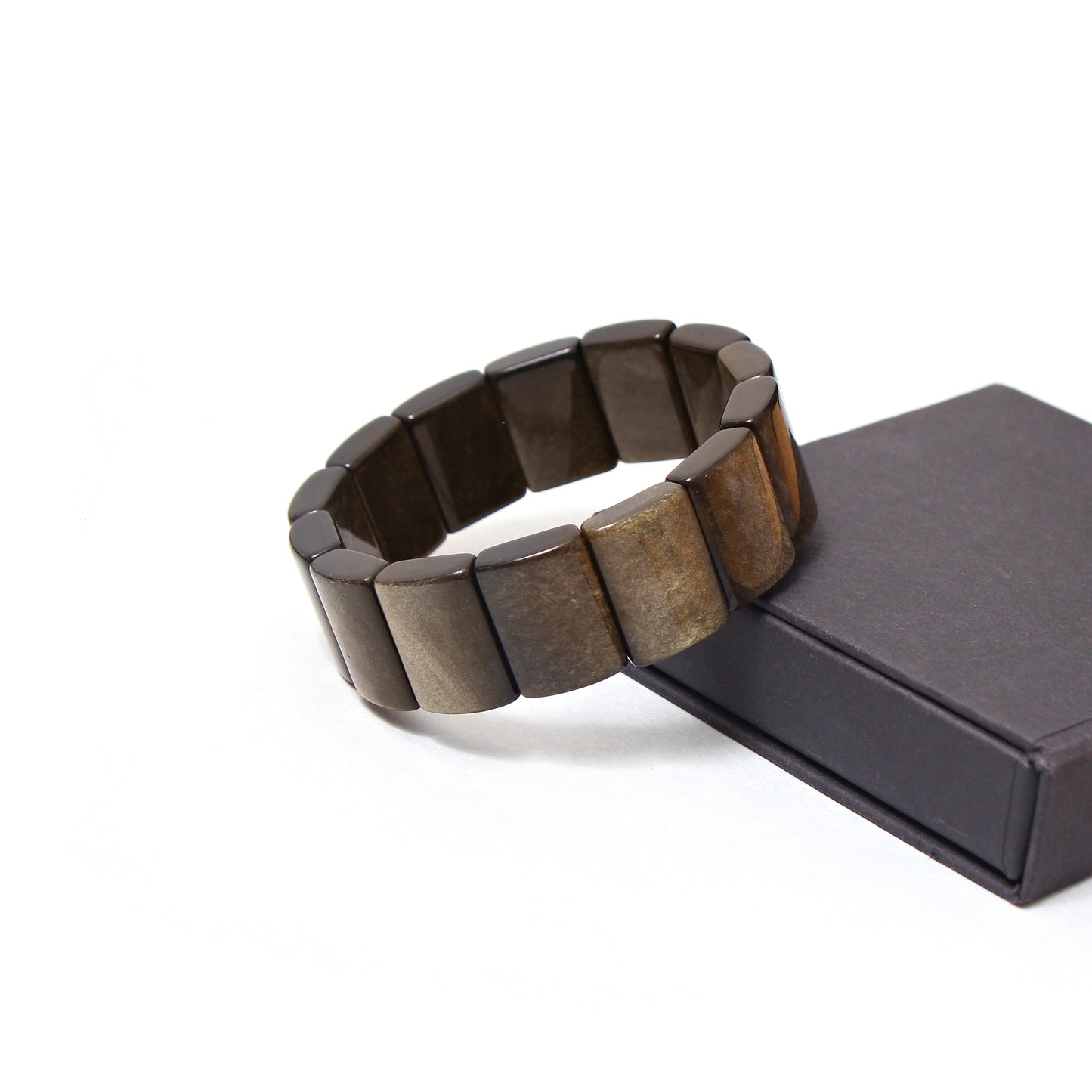 7 Inch Golden Obsidian Gemstones Stretch Bracelet - Essential for your Combination