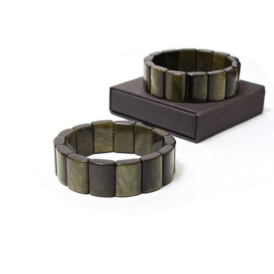 golden obsidian gemstone stretch gems bracelets