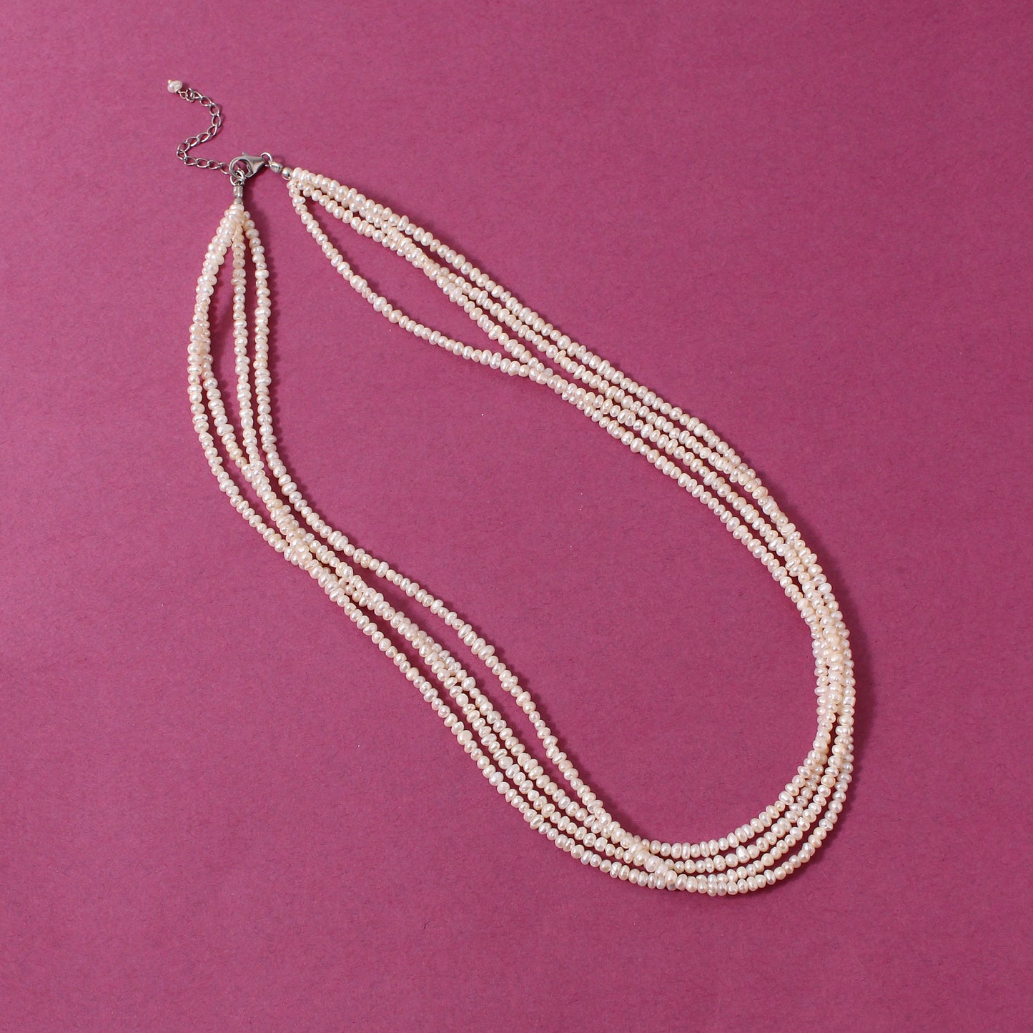 Natural Pearl Jewelry Complete Set Necklace Bracelet Earring with 925 Sterling Silver