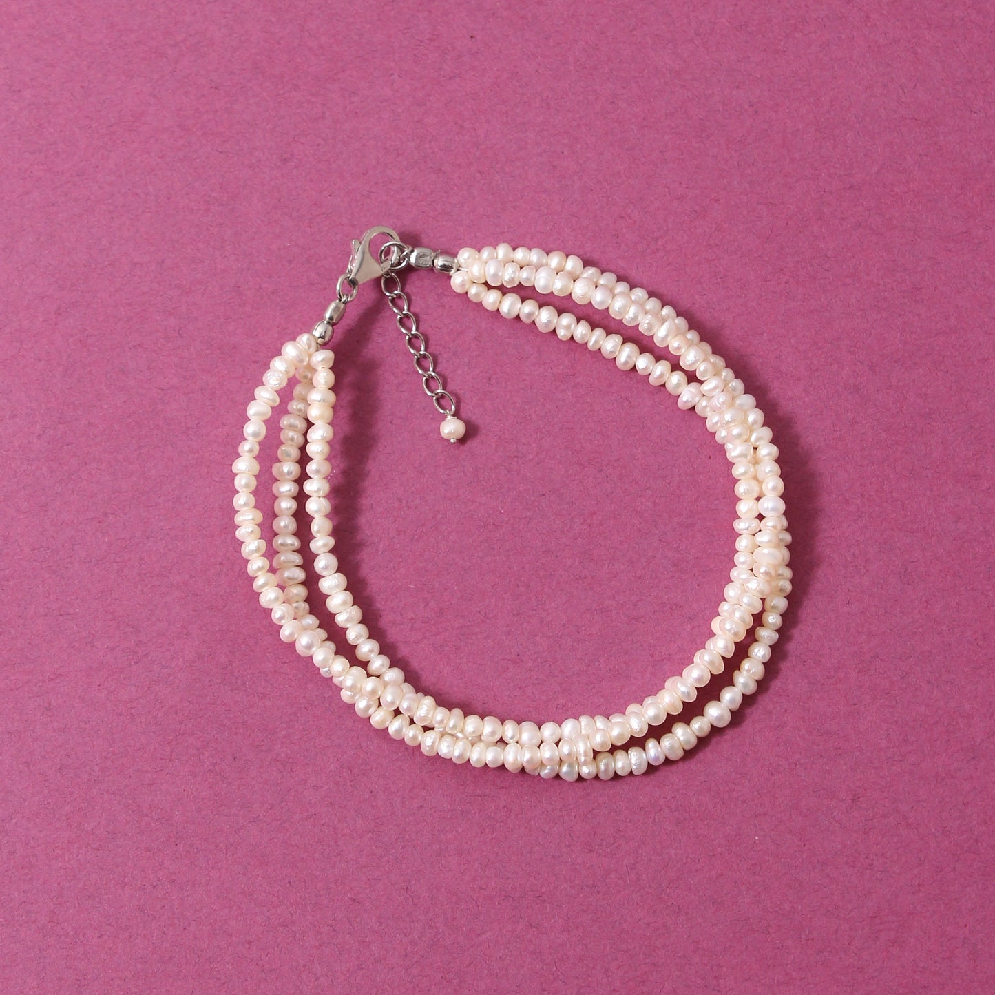 Natural Pearl Jewelry Complete Set Necklace Bracelet Earring with 925 Sterling Silver