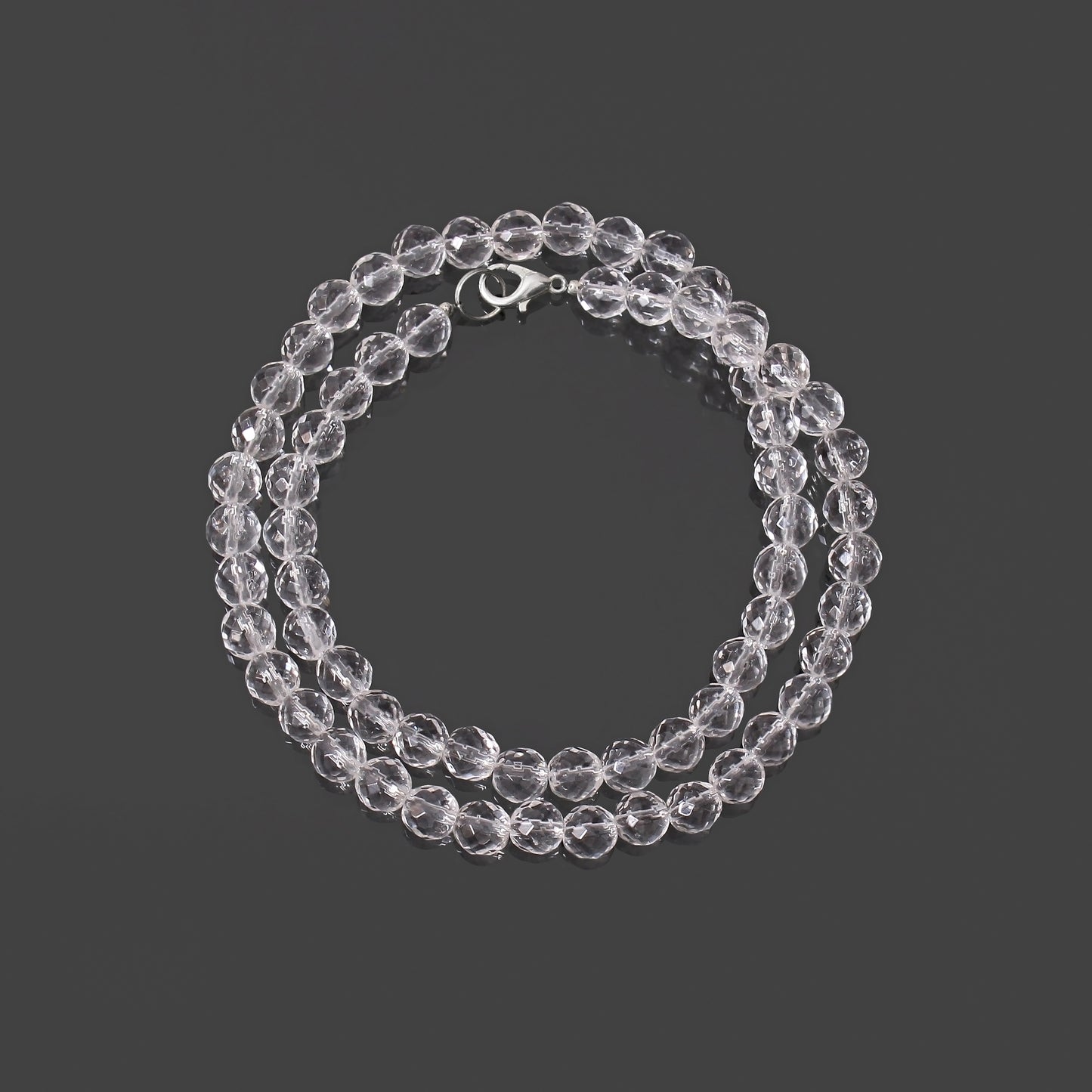 White Quartz 7mm beaded Necklace
