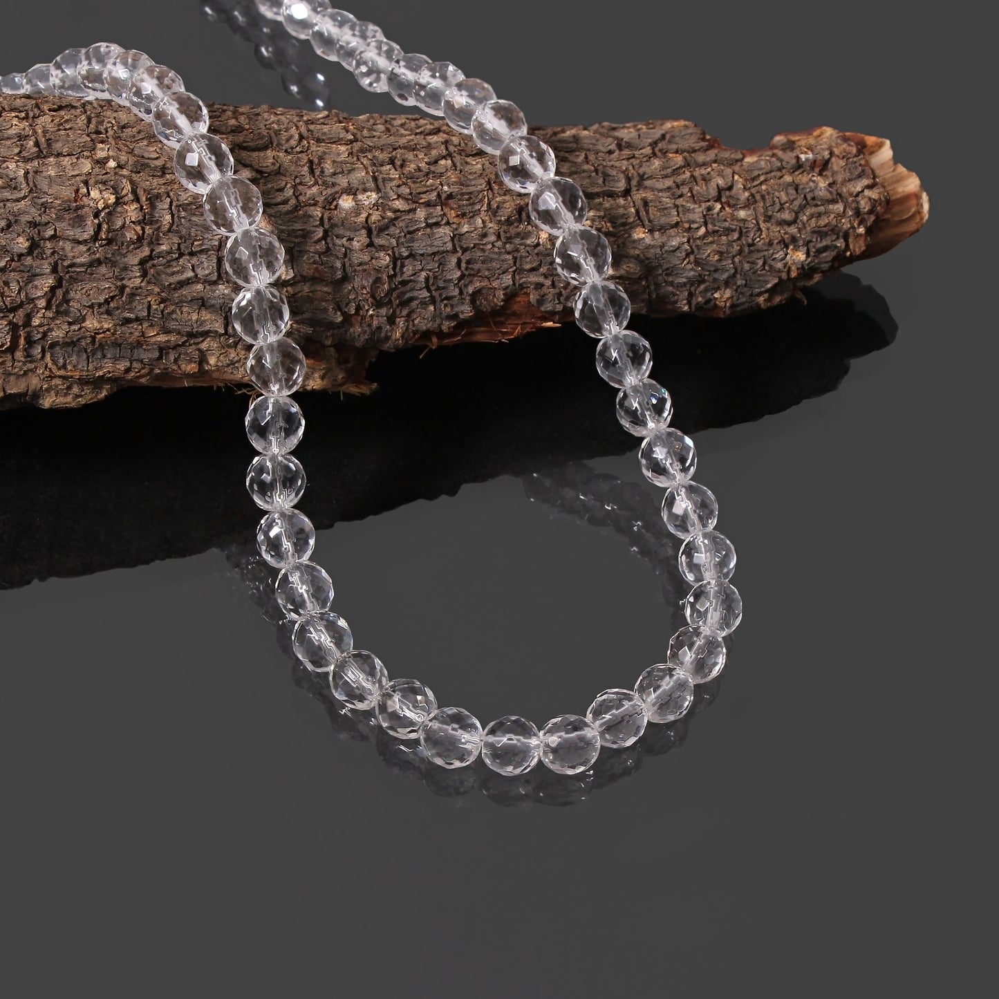 White Quartz 7mm beaded Necklace