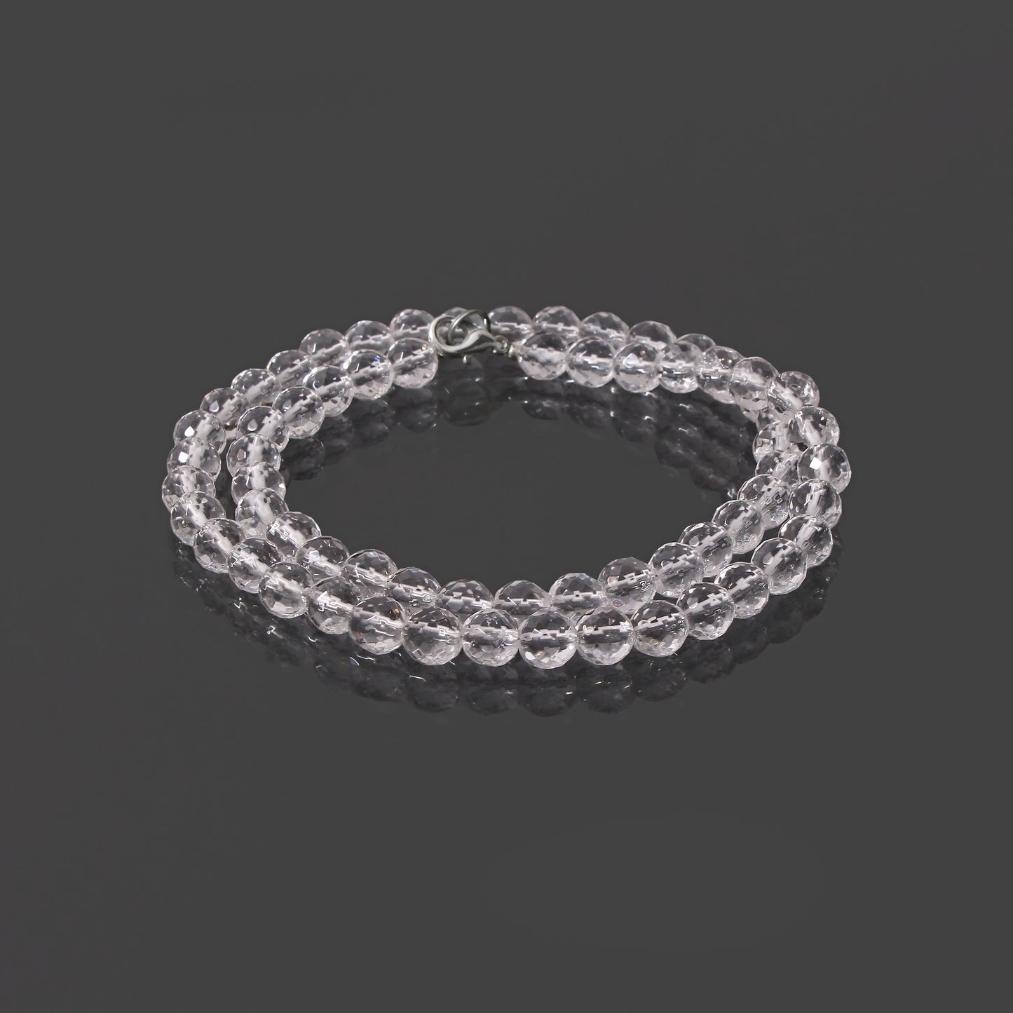 high quality 7mm round beaded bracelet with 925 silver lock