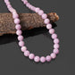 Kunzite Round Beaded Necklace with 925 Silver Lock