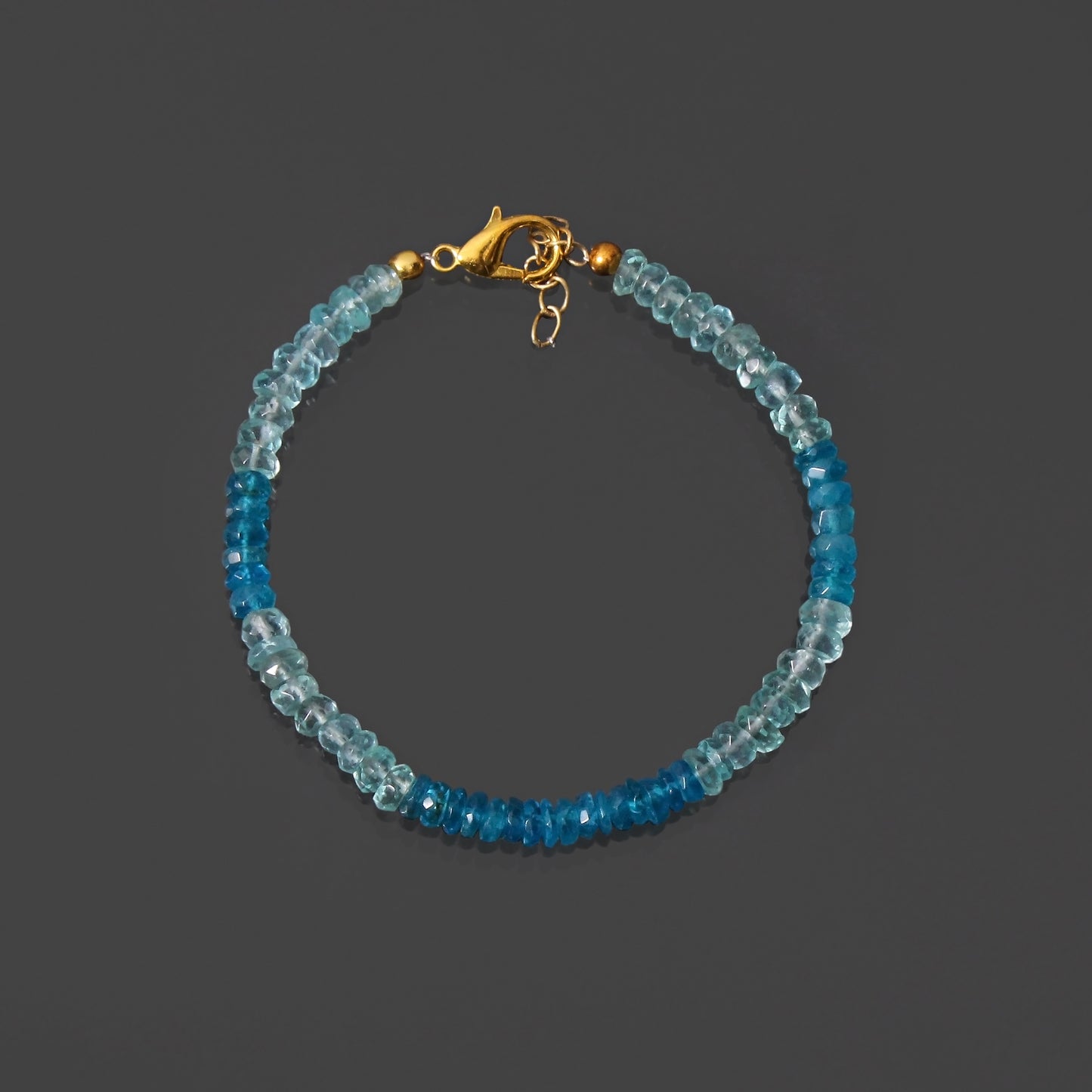 High Quality Aquamarine and Apatite Gemstone Bracelet