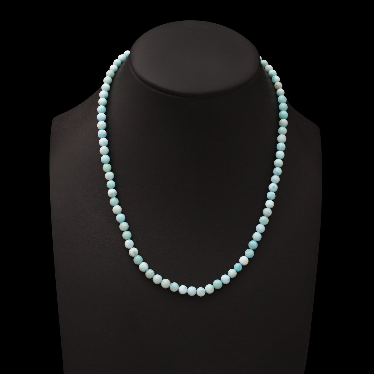 Larimar round Beaded Necklace , beautyfull necklace for Her best Gift For anniversary