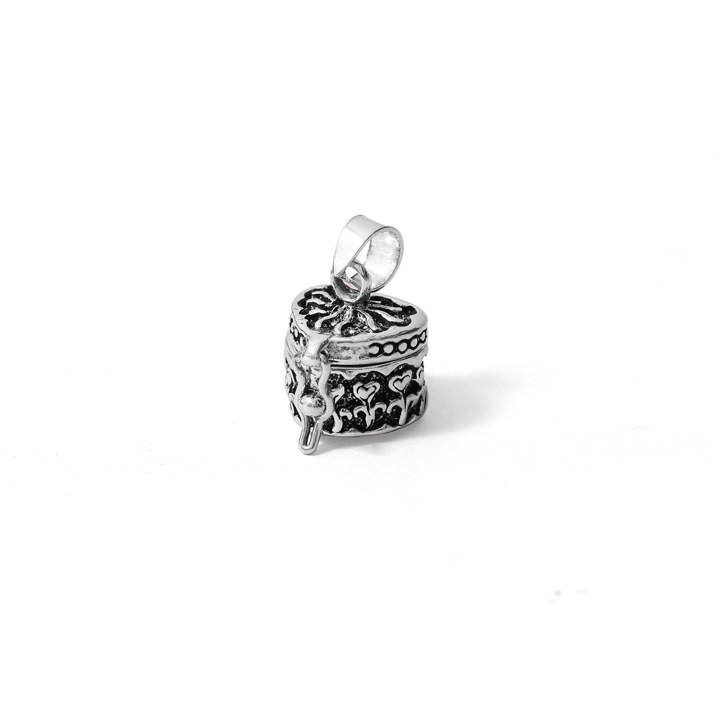 Sterling Silver Heart Box Keep seeking Pendant