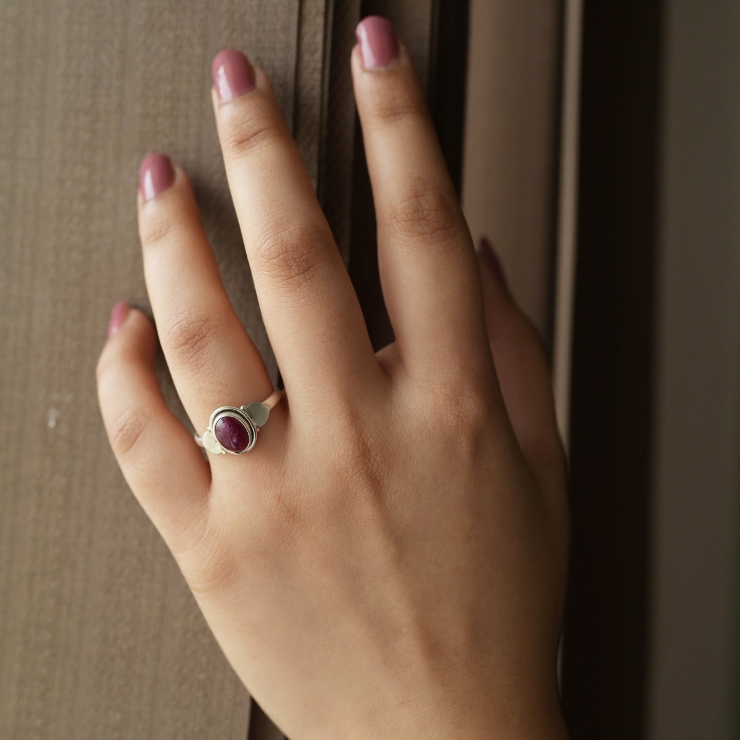 Big Ruby Silver Ring ( 6 1/2 US Ring Size )