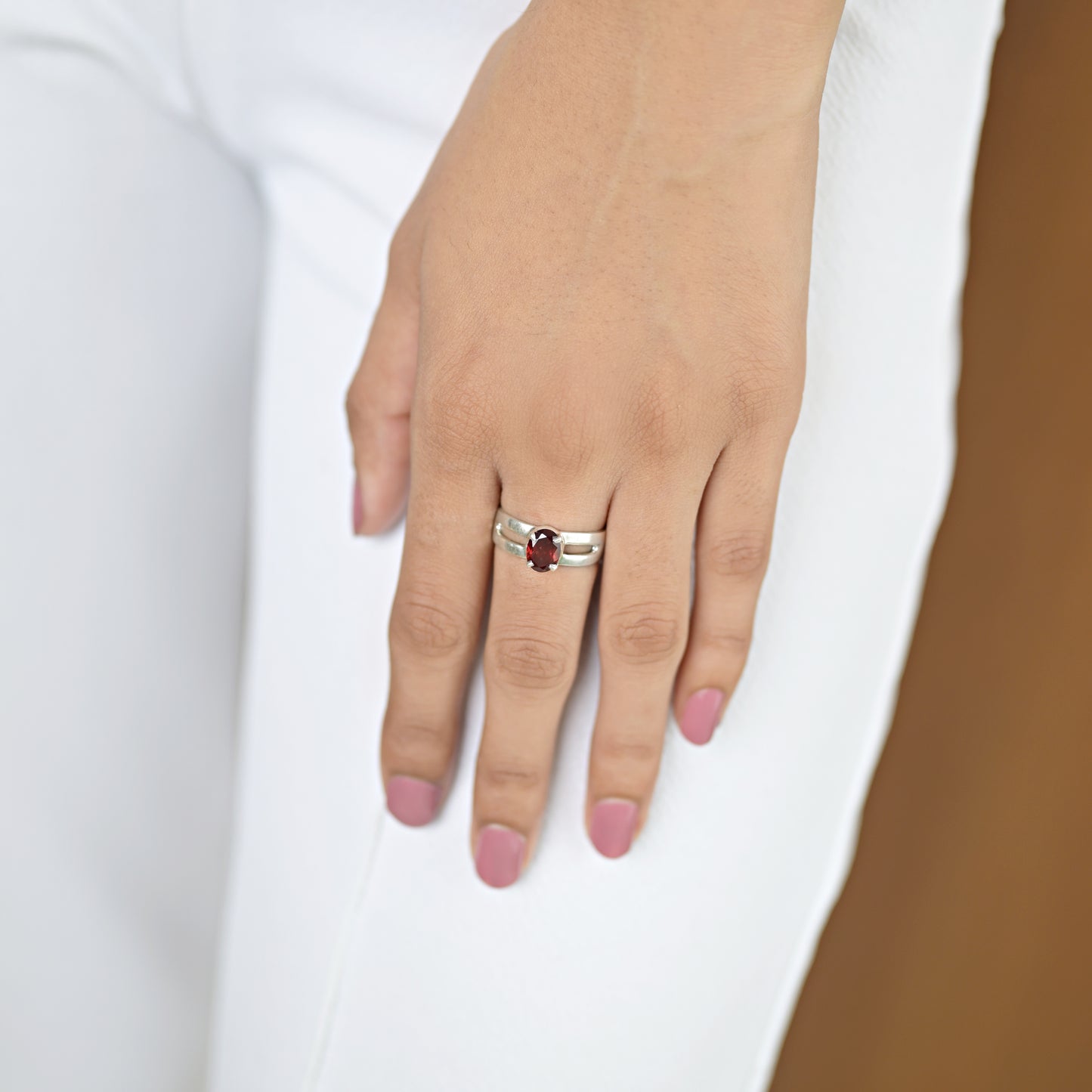 Natural Red Garnet Silver Ring - A Symbol of Love, Passion, and Strength