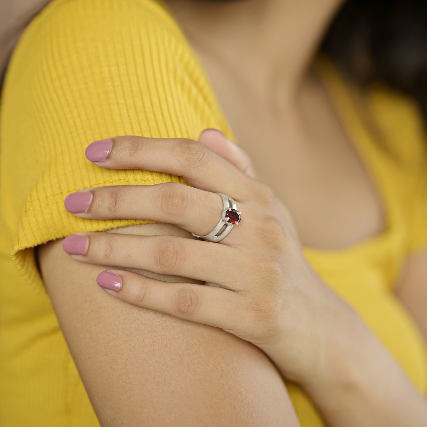 Natural Red Garnet Silver Ring - A Symbol of Love, Passion, and Strength
