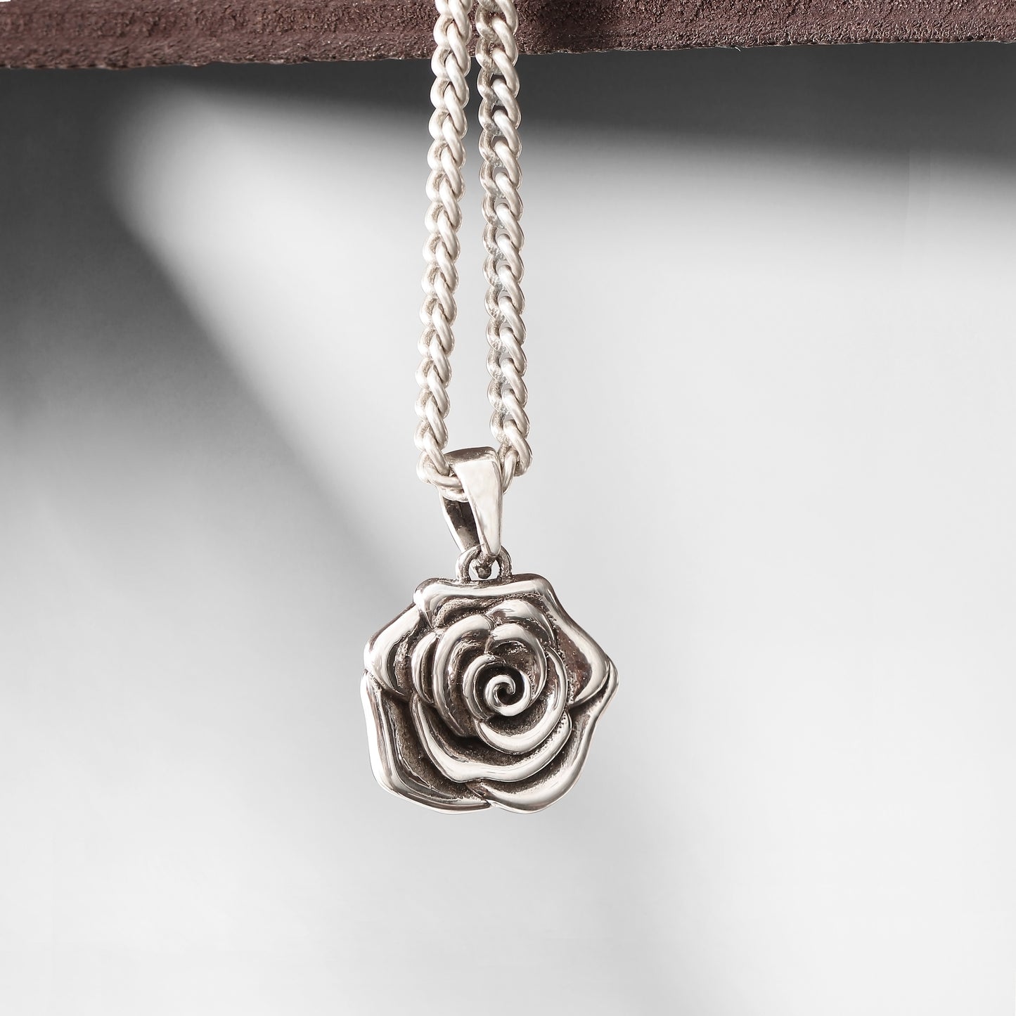 925 Sterling Silver Rose Flower Pendant with Free Silver Chain | Mesmerizing Gift for her