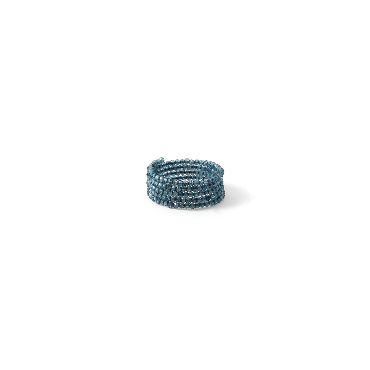 Natural London Blue Topaz Beaded Gemstone Ring – Gift for her, Anniversary Ring