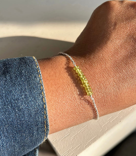 Natural Peridot Minimalist 925 Sterling silver for Women