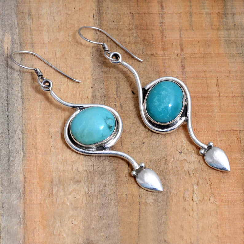 Amazonite Casual Wear Silver Earring GemsRush