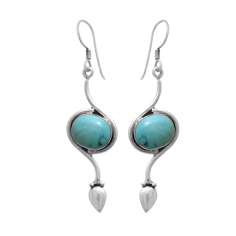 Amazonite Casual Wear Silver Earring GemsRush